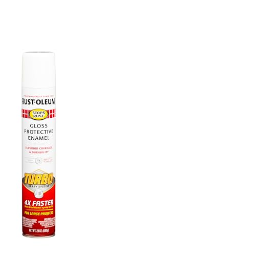 Rust-Oleum 334133 Stops Rust Turbo Spray System Spray Paint, 24 oz, Gloss White