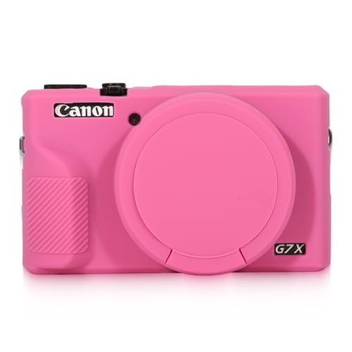 Funda para cámara Canon G7X Mark III de silicona rosa miniatura 1