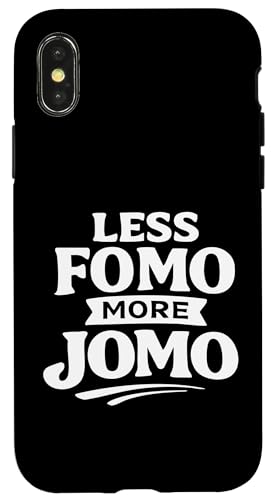 Less FOMO More JOMO Minimalist Retro Vintage Quote Design �X�}�z�P�[�X iPhone X/XS �p