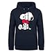 Spreadshirt Peanuts Snoopy Amour Cadeau Saint-Valentin Sweat À Capuche Femme, M, Marine
