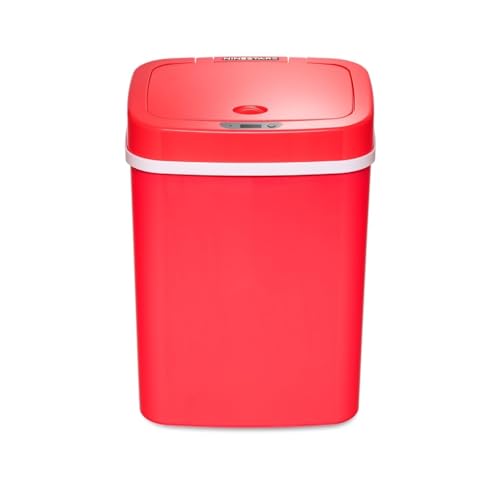 Caneca de basura rectangular roja con sensor de movimiento miniatura 4