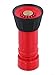 1 Inch Fire Hose Nozzle Heavy Duty Thermoplastic High Pressure Spray Jet to Fog Adjustable Industrial Sprinkler Head for NST NH Hoses Red