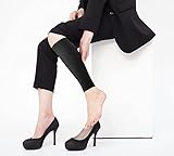 RAYFIT Calf Compression Sleeve for Women - Far Infrared Footless Compression Socks Support for Pain Relief & Fast Recovery (1 Pair) (Black, Medium)