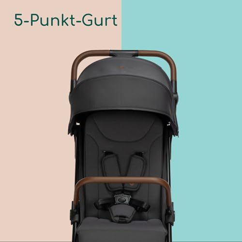 Bebeconfort Indra, Kinderwagen, 0–4 Jahre (22 kg), Schnell automatisch klappbarer Kinderwagen, Integr. Federung, Klein zusammenklappbar, Flache Liegeposition, Mit Autositz kompatibel, Mineral Graphite