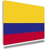 TRIOSK Kühlschrankmagnete Länderflaggen Magnet Flagge Kolumbien Länder Reise Souvenir Geschenk für Reiselustige Frauen Männer Weltenbummler Kühlschrank stark eckig groß 85x55 mm