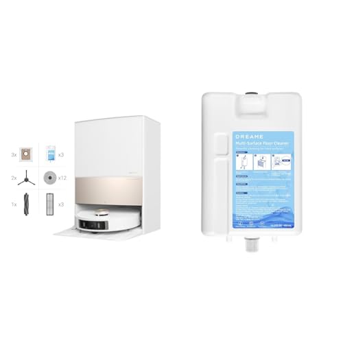 dreame L20 Ultra Complete Robot Aspirador y friegasuelos con MopExtend, Retirada de mopas & Solución limpiadora, líquido Adecuado para Todos los Suelos Duros como Madera