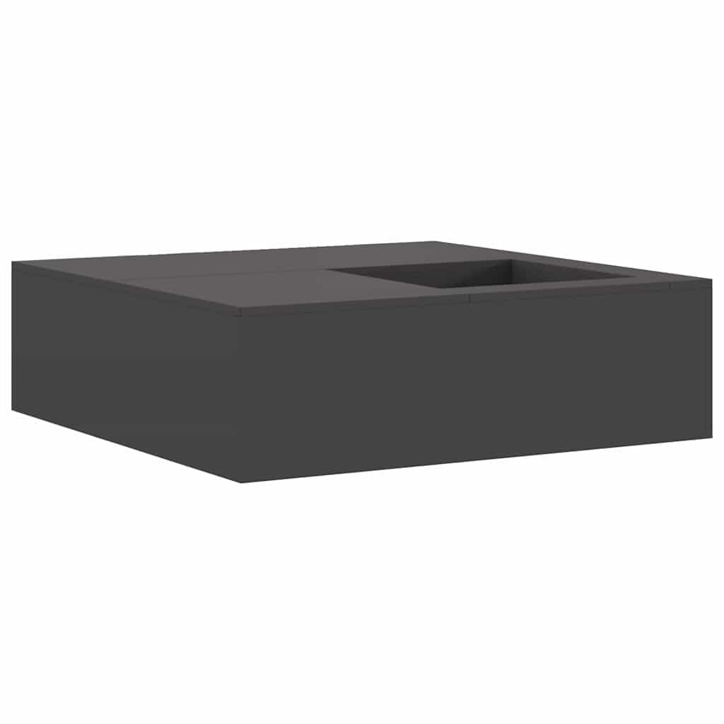 Braciere da esterno nero, 100 x 100 x 30 cm, in acciaio, con grande camera di combustione, 600 °C, per giardino, terrazza, balcone, per tenere al caldo durante riunioni