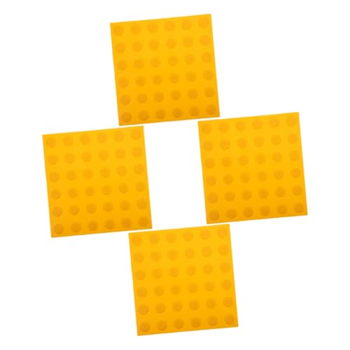 HEALSOPTHY 4個 用点字ブロック ロードボード 触覚ガイド付き舗装パッド 屋外用滑り止めテクスチャ イ ー ゴム製 耐久性素材 明るい色で視認性向上 公共施設 商店街 駅周辺対応