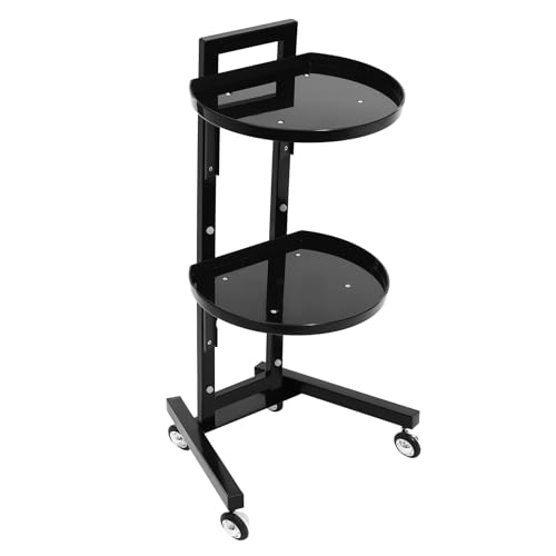 Sootvp Salon Tray Cart?2-Tier Rolling Salon Tray on Wheels, Professional Mobile Spa Hair Color Service Cart, Tattoo Tray Hair Tray for Barber Shops, Beauty Shop