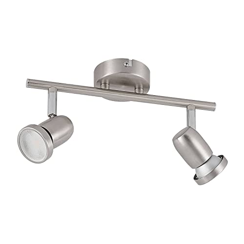 ELC LED Deckenlampe, Spotbalken drehbar und schwenkbar, Deckenstrahler inkl. 2x 5W GU10 LED (austauschbar), 690 Lumen, Strahler, Spot