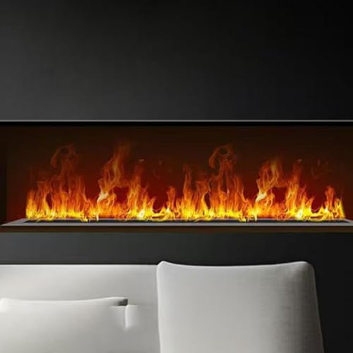 Gavscient Chimenea de Vapor de Agua, Inserto Decorativo con Llama Atomizadora 3D, Control Táctil/Remoto, Panel Superior Ultrafino de 3mm 1.5m