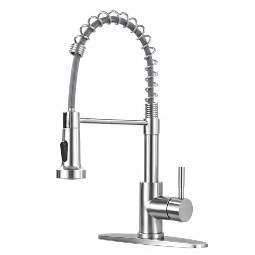 VFAUOSIT Kitchen Faucet with Pull Down Sprayer, Spring Brushed Nickel