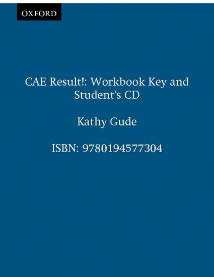 CAE Result Workbook with Key and Student Audio CD Workbook, Answer Key Edition