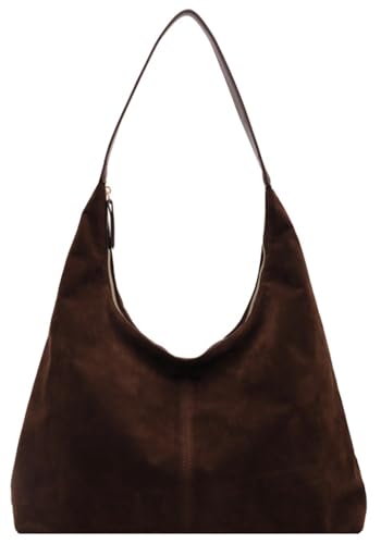 Slouchy Suede Tote Bag Shoulder Bags For Women Underarm Bag Women’s Work Purses Crescent Bag Suede Handbag Travel Winter Fall
