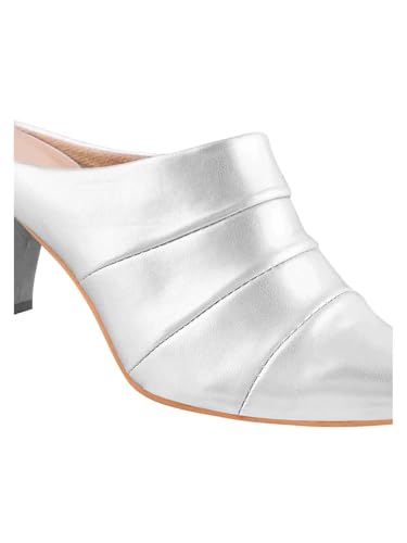Image of TRYME Fashion Pointed for Party and Formal Occasions Mules Cone Block Heel Sandals for Girls & Women