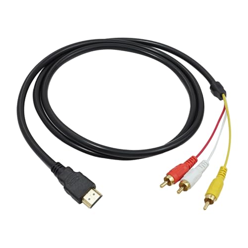 SRLWMYI Câble HDMI Vers Rca De 1,5 Mètre, Connecteur 3 Broches Rouge, Jaune Et Blanc, Compatible Uniquement Avec Les Appareils HDMI Prenant En Charge Nativement Les...