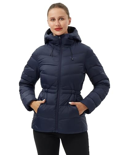 Pioneer Camp Women's Down Puffer Jacket Lightweight Hooded Winter Coat Water Repellent Quilted Fuffy Jacket Outdoor Casual3