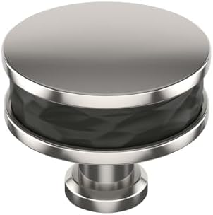 Signature Hardware 954059-112 Lazzara 1-1/2 Inch Hammered Mushroom Cabinet Knob - Matte Black/Polished Nickel