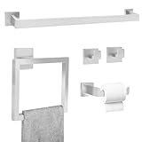 MEKOTRIN Juego de Accesorios para Baño 5 Piezas, Toallero Baño, Portarrollos de Papel Higienico, Toallero Barra, 2 Gancho...