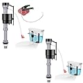 Teviora Universal Toilet Flusher Replacement Kit, Water-Saving & Height Adjustable Fill Valve, 2-Inch Flapper