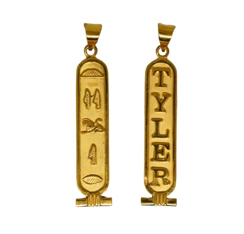 Colgante Cartouche Egipto Personalizado Oro 14k Hecho a Mano