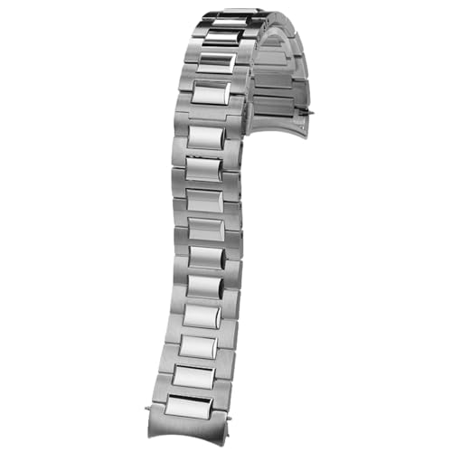 Bracelet 20mm Déploiement Courbé en Acier Métal Argent pour Homme