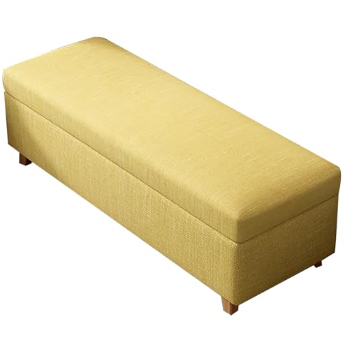 ZPRYZHD Banco Zapatero con Asiento Acolchado, Bancos Entrada con Baúl de Almacenamiento, Banco al Pie de la Cama, para Sala de Estar, Dormitorio, Pasillo(Yellow,47.2in/120cm)