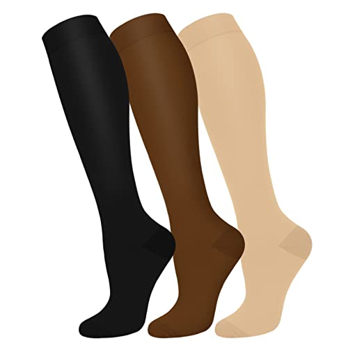 Image of FuelMeFoot 3 Pack Copper Compression Socks - Compression Socks Women & Men Circulation - Best for Medical,Running,Athletic