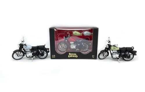 Image of Alpenia Bullet Bike Toy for Kids - Royal Enfield Scale Model with Pull-Back Action, Strong Body, Removable Parts, Side Stand - Gift for Boys (3+ Years)