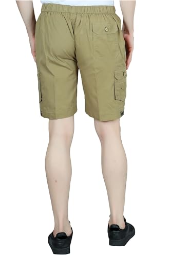 Image of Men Cotton Regular Fit Solid Short | 2 Zipper Pocket | 3 Button Pockets | Versatile Half Pants for Everyday -