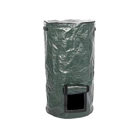 Anewu Lockable garden bag, organic garbage bags Garden bags with lid and zipper Bio waste bags PE compost bags for garden, yard, kitchen Cover