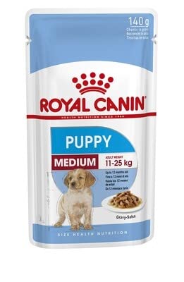 Royal Canin Medium Puppy In Saucennassfutter (40 x 140 g-Beutel) für Hunde, Welpen, Mittelgroße Rassen, Unisex, 5.6 kg
