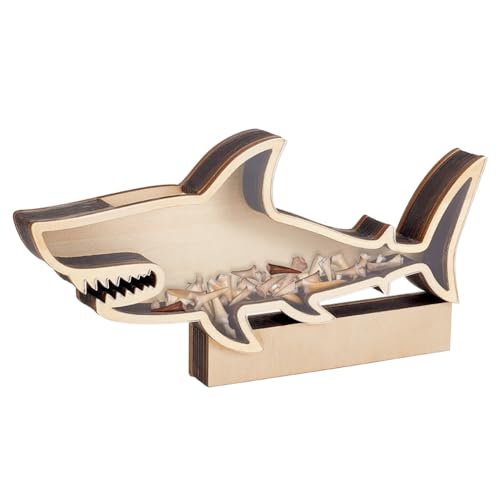 PandaHall Shark Teeth Display Holder - Presentation Box for Home Decorations, Storage for Gemstones, Seashells - 10.6x5.3x1.2 Inches