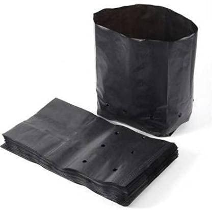 Garden Basket Plastic Nursery Bags Plastic Poly Grow Bag Plant Bag Black UV Protected - 4 X 5 inch (Pack of 100)