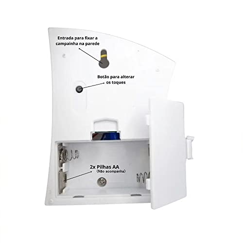 Campainha Sem Fio Bivolt Alcance De 50m Com 32 Opcoes De Toques Acompanha Pilha Para O Controle Mode
