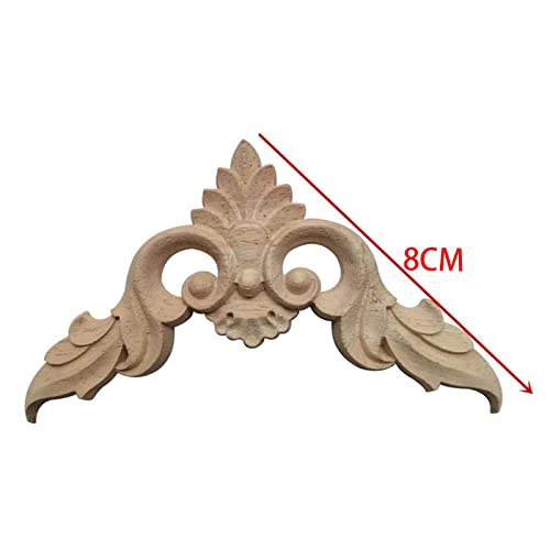 Gazechimp 4Pcs Wood Applique Corner Onlay Ornaments Flower Pattern Unpainted Woodcarving Wooden Carved Corner For Chair Mirror Cabinet Door Decoration, 8Cmx8Cmx0.8Cm #TOP5