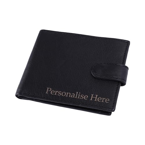 Men's Bifold Genuine Leather Wallet with Optional Personalised Engraving Men's Bifold Genuine Leather Wallet with Optional Personalised Engraving