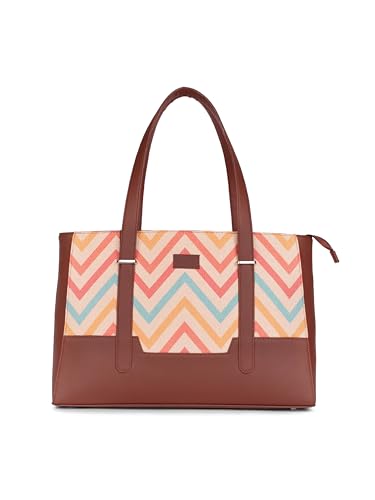 Image of ZOUK Handcrafted Vegan Leather Travel Tote Bag for Women with Multiple Compartments | Spacious Water-Resistant Shoulder Bag for Travel, Vacation, Day Trips |