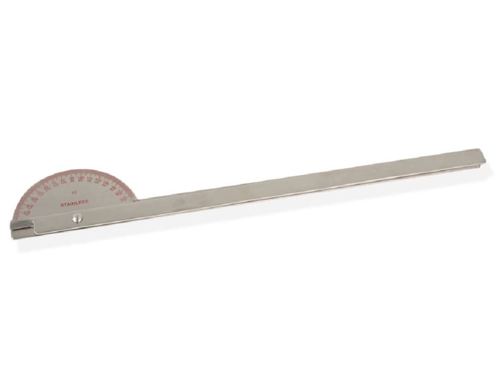 GiMa 24904 goniomètre à bras longs 180 ° en acier inoxydable