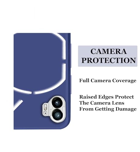 Image of A rtistque Liquid Silicone Back Cover Case for Nothing Phone 1 Matte Shockproof TPU Soft Flexible with Camera Protection - Blue