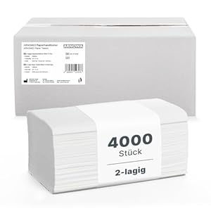 ARNOMED 4000 Stück Papierhandtücher ZZ-Falz 2-lagig Weiß