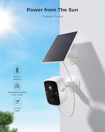 Image of Hiseeu Solar Security Cameras Wireless Outdoor System, 8 Cam-Kit, Expandable to 10CH, No Monthly Fee, Solar-Powered, Home Security Cameras System with 2K Color Night Vision, 2.4G & 5G WiFi, 1TB HDD