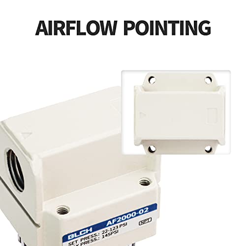 Blch 797444886627 1/4 Inch Npt Air Line Dryer - Air Dryer For Compressor,Compressed Air Dryer Air Drying System Af2000-02 Manual Drain Poly Bowl 0-160 Psi 5Μm thumb #3