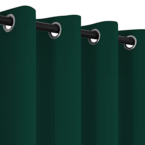 Yakamok Soild Small Window Curtains, Thermal Insulated Privacy Curtains and Drapes Room Darkening Shades Decent Decor for Kitchen Camper Closet(2 Panels,Dark Green,52x36 Inch)