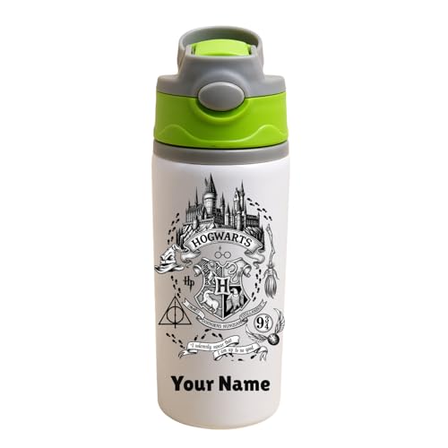 Image of Kids Personalised Water Bottle 600ml | Aluminium Cartoon Printed Bottle | Name Customisation | School Bottle | Durable & Leakproof|Customise Gift
