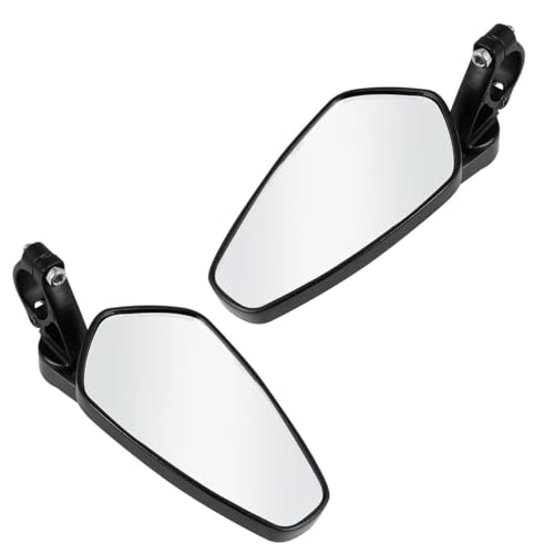 Espejos para manillar de motocicleta Mikikit de aleación ligera anodizada en negro