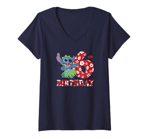 T-shirt Stitch anniversaire 6 ans vêtement Disney hula pour fête d'enfants