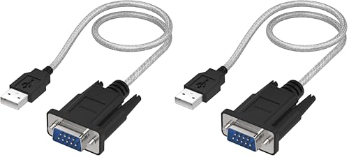 Image of SABRENT USB to RS-232 DB9 Serial 9 pin Adapter Prolific PL2303 1-ft [SBT-USC1K] (Pack of 2)