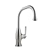 One Handle Single Hole Kitchen Faucet with Pulldown Spray Finish: Satin Nickel