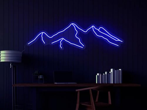 Image of Ulalaza LED Decorative Lights USB Mountains Sunrise Sunset Led Neon Signs Home Decoration Wall Art Holiday Gift Brightness Adjustable 16.5''x9.5''